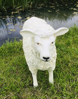 schaap polystone tuinbeeld 80 cm