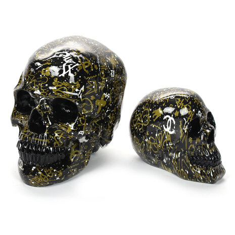 skull groot polyresin goud