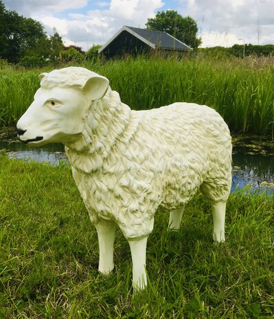 schaap polystone tuinbeeld 80 cm