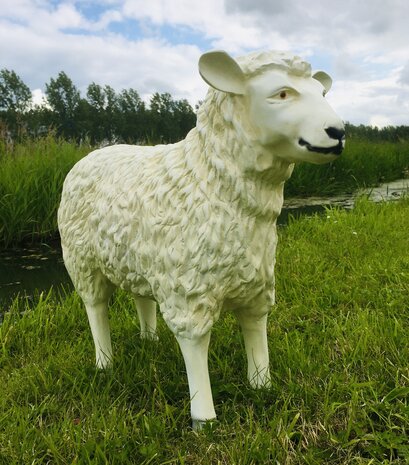 schaap polystone tuinbeeld 80 cm