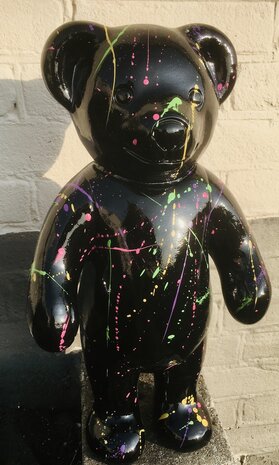 Teddybeer - kunst beeld zwart splash