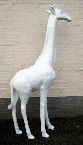 giraffe wit hoogglans  polyester beeld