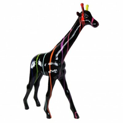 Giraffe - kunst beeld-zwart dripping