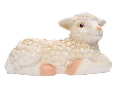 Schaap lam liggend 23 cm hoog