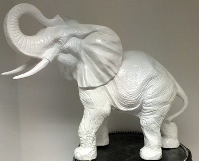 olifant polyester beeld 85cm polyester wit